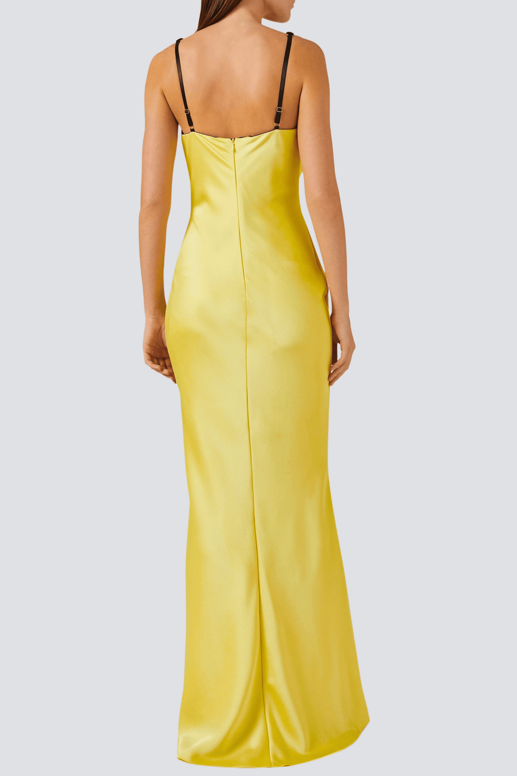 Flowering Girl Women Alfredo Satin Cutout Velvet Maxi Dress - Yellow