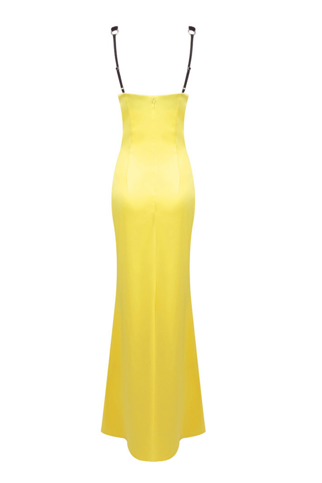 Flowering Girl Women Alfredo Satin Cutout Velvet Maxi Dress - Yellow