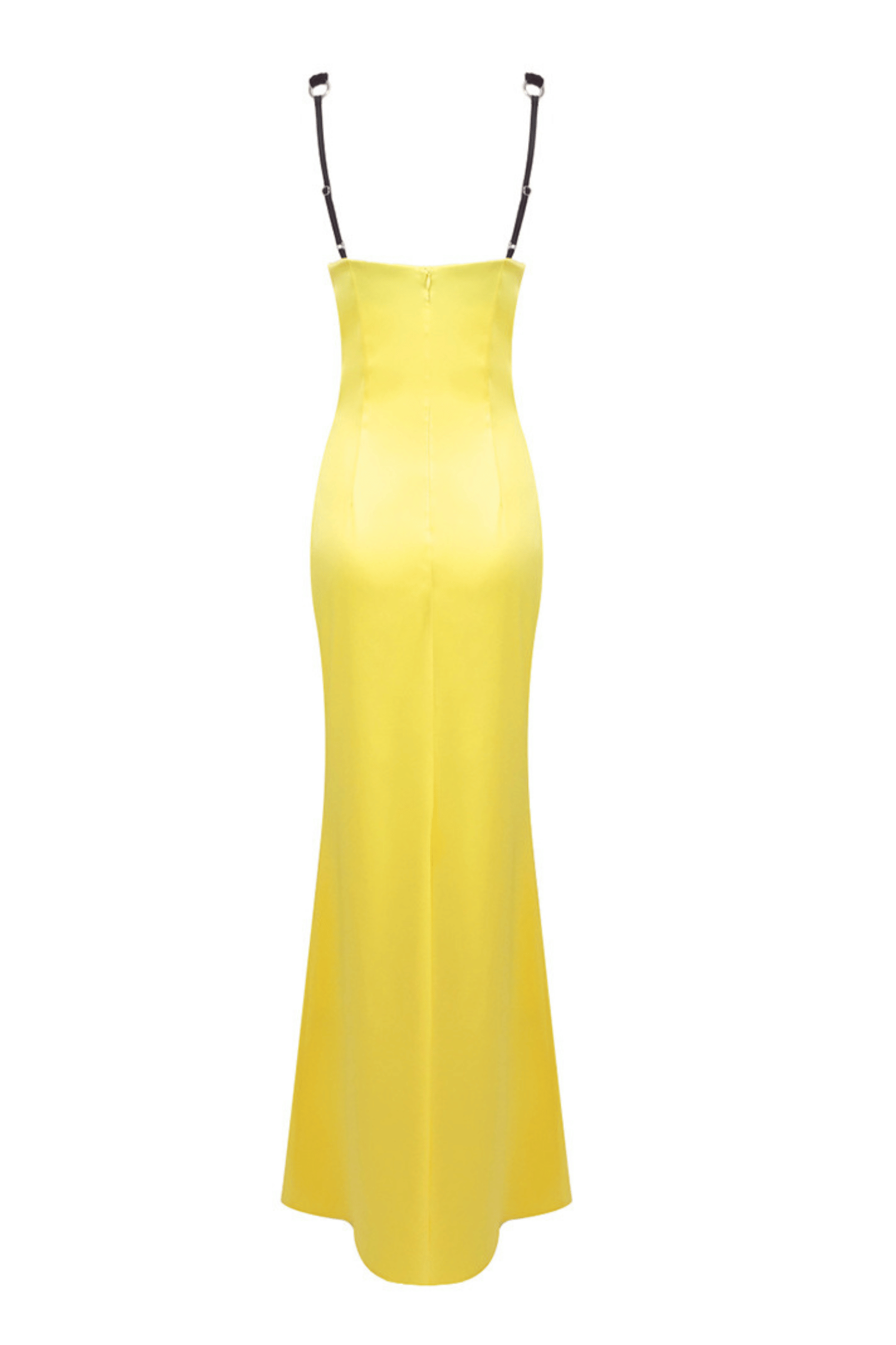 Flowering Girl Women Alfredo Satin Cutout Velvet Maxi Dress - Yellow