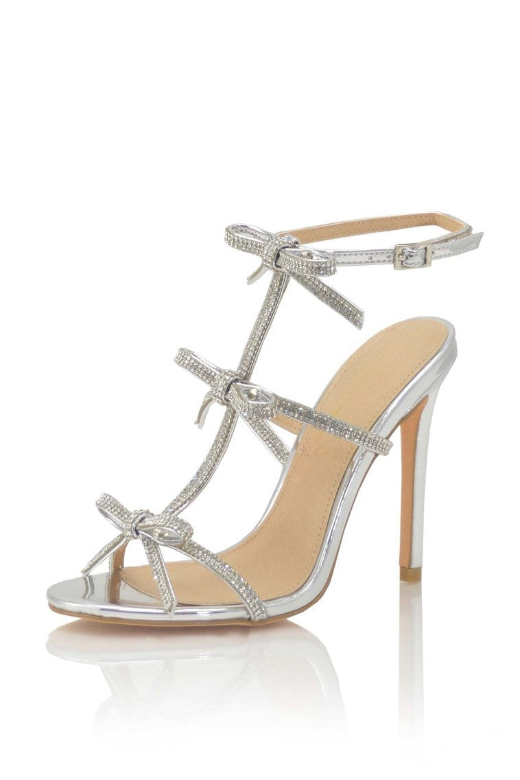 Flowering Girl Women Aliaya Diamante Buckle Stiletto Sandals