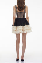 bertha Black Sweetheart Rhinestone Mini Dress