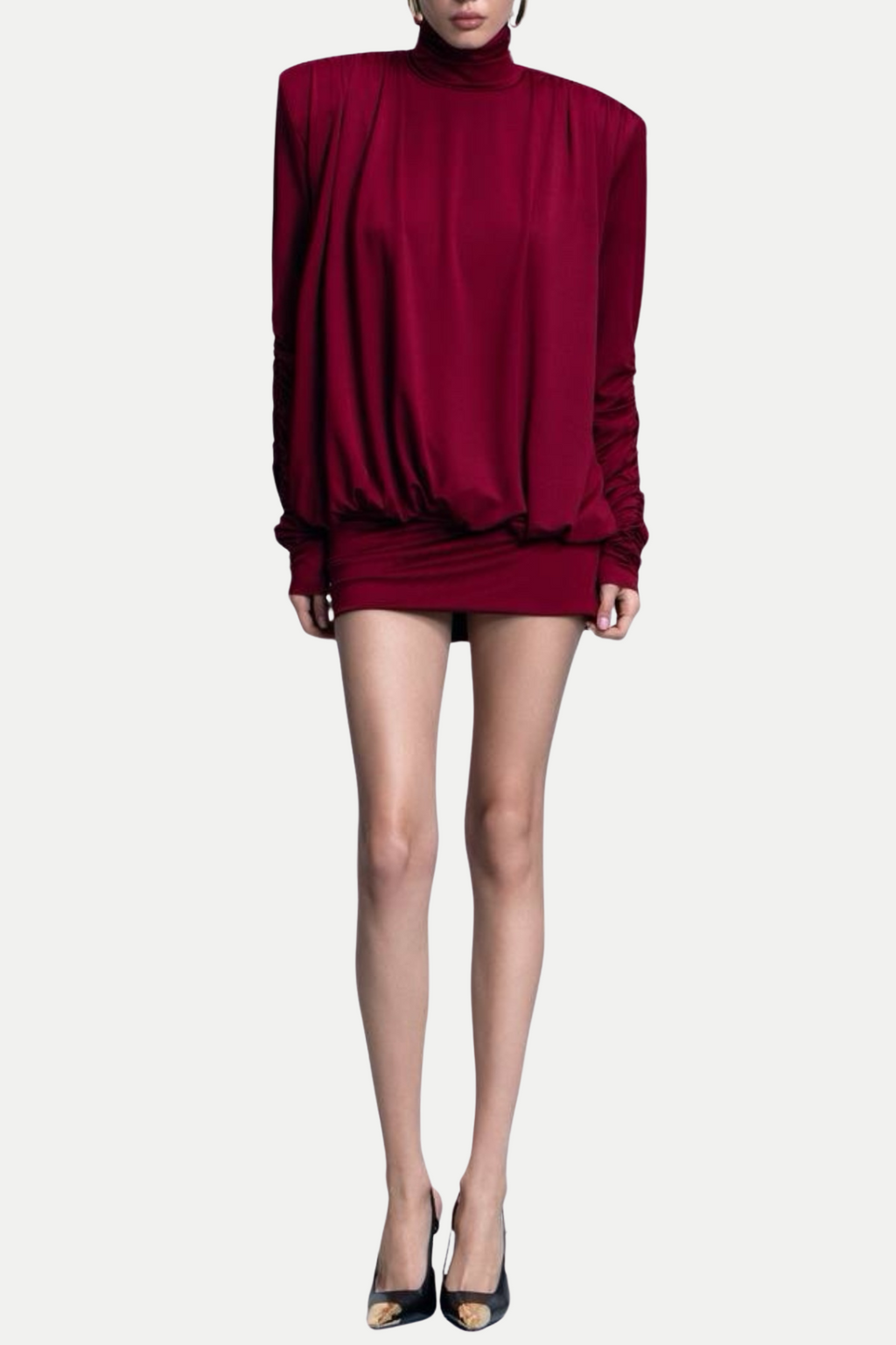 Flowering Girl Women Alestair Backless Ruched Mini Dress - Red