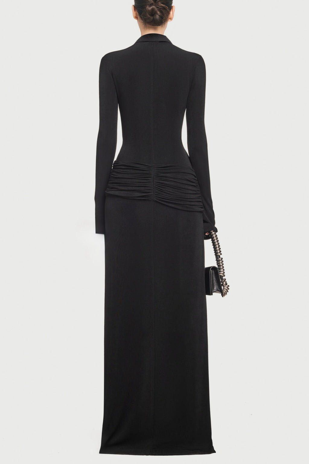 Flowering Girl Women Alistair Shirt Collar Draped Maxi Dress - Black