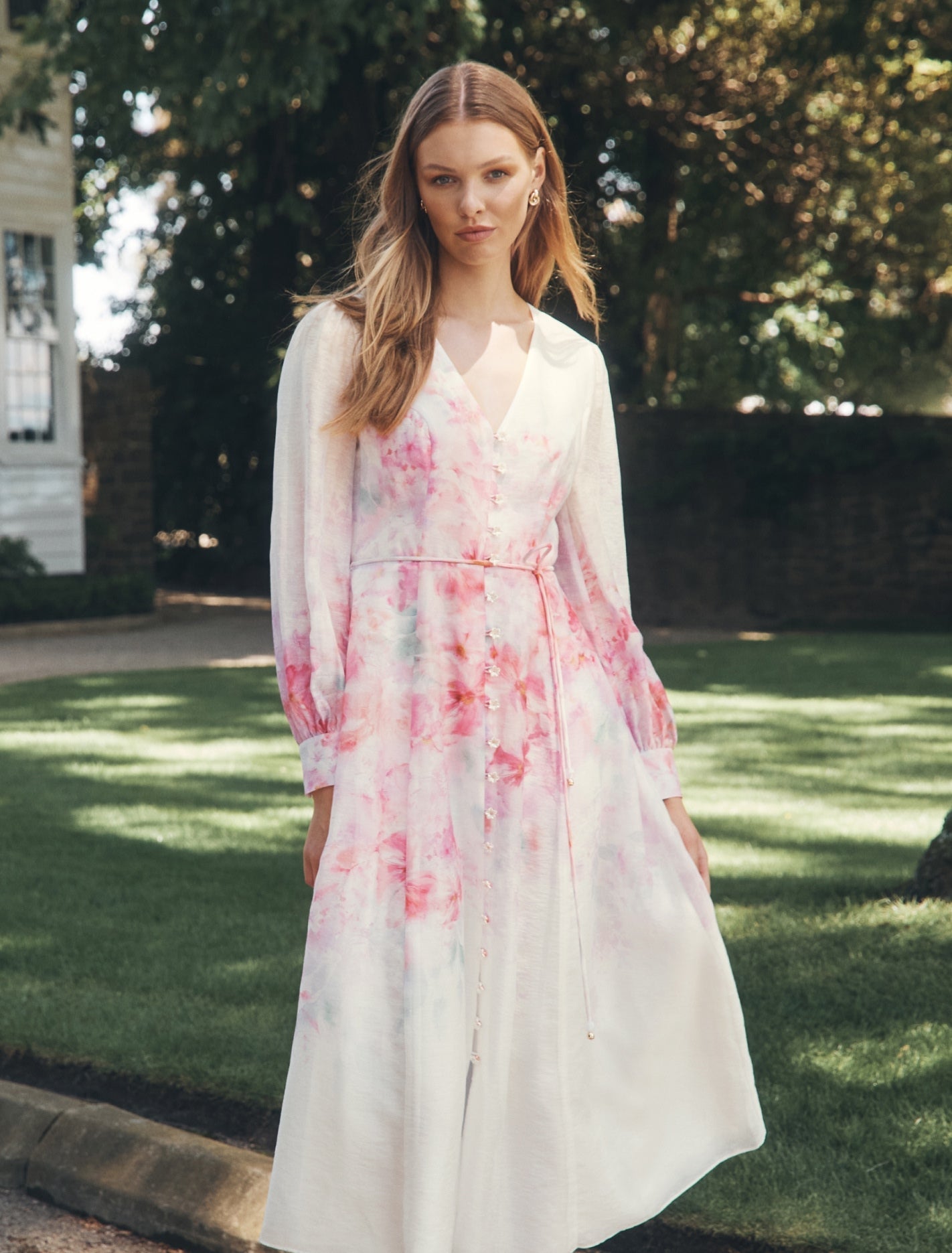 Flowering Girl Women virginia floral Printed Midi Dress in pink