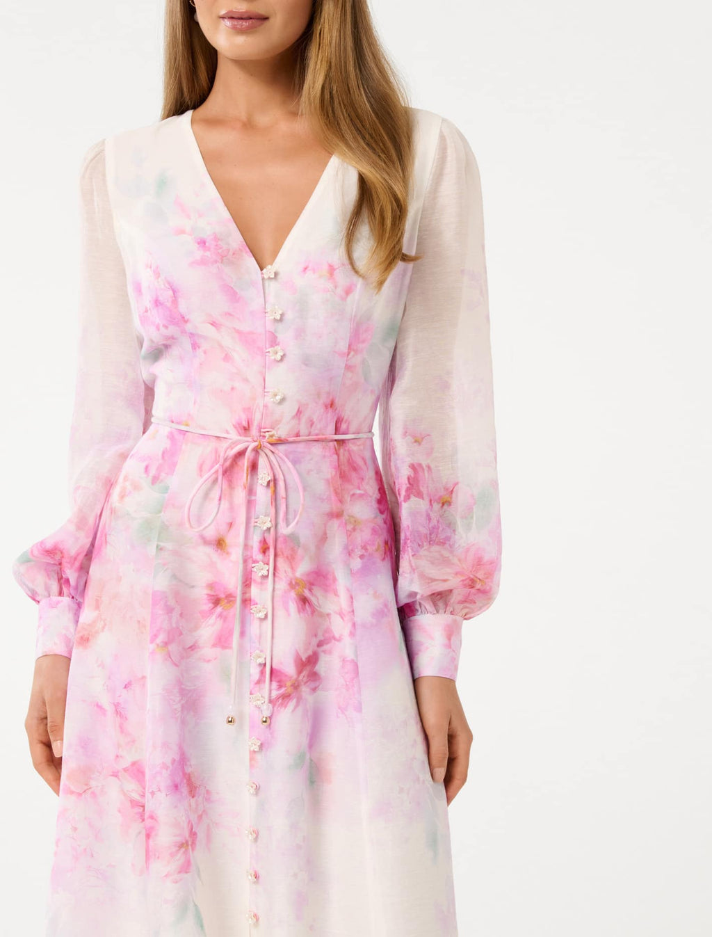 Flowering Girl Women virginia floral Printed Midi Dress in pink