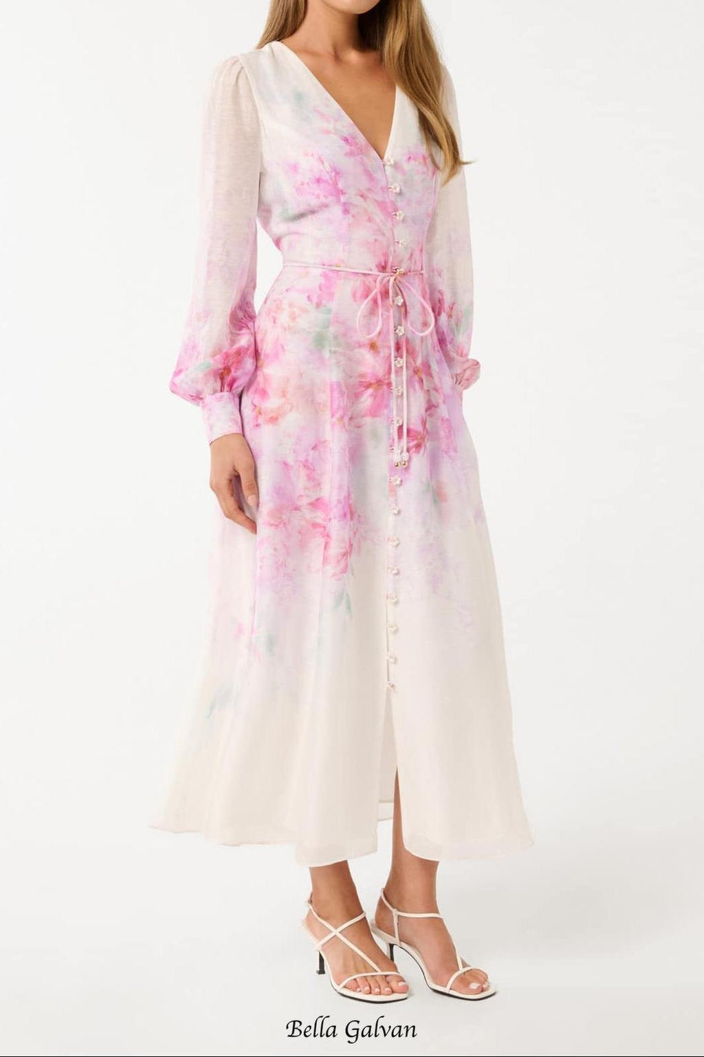 Flowering Girl Women virginia floral Printed Midi Dress in pink