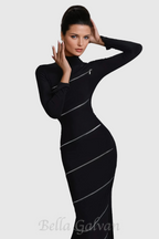 Flowering Girl Women Aloysius Zipper Bodycon Maxi Dress In Black