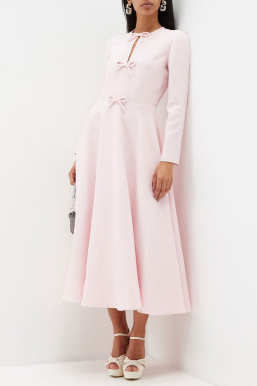 Flowering Girl Women Alvaia Bow Long Sleeve Maxi Dress