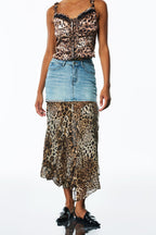 Flowering Girl Women Amalfrida Deconstruct Ruffle Denim Skirt
