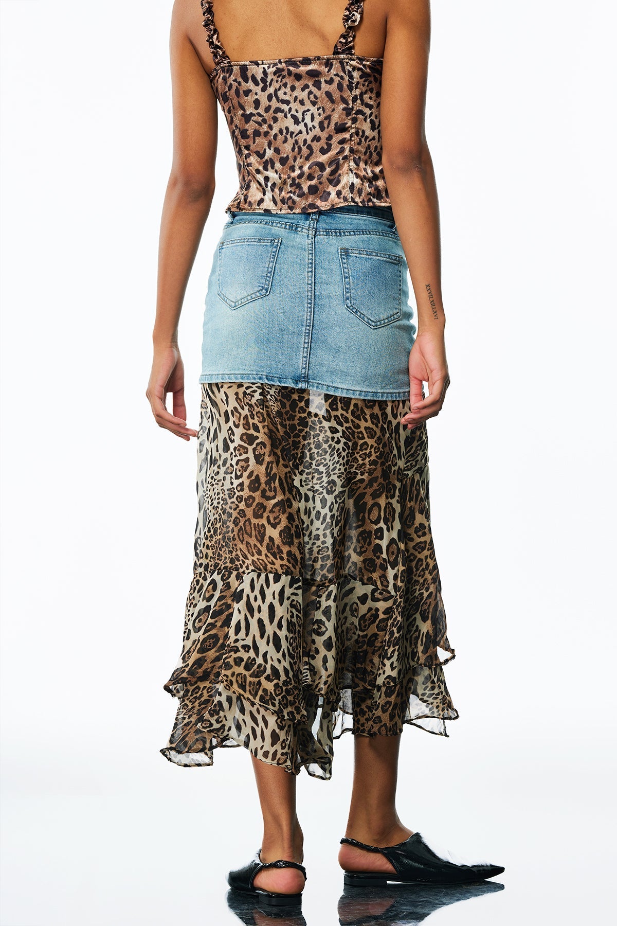 Flowering Girl Women Amalfrida Deconstruct Ruffle Denim Skirt