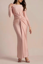 Flowering Girl Women Amanda Long Sleeve Twist Front Maxi Dress