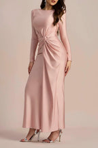 Flowering Girl Women Amanda Long Sleeve Twist Front Maxi Dress