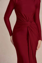Flowering Girl Women Amanda Long Sleeve Twist Front Maxi Dress