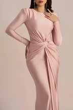 Flowering Girl Women Amanda Long Sleeve Twist Front Maxi Dress