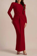 Flowering Girl Women Amanda Long Sleeve Twist Front Maxi Dress