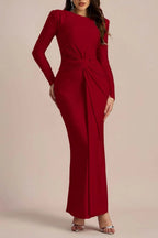 Flowering Girl Women Amanda Long Sleeve Twist Front Maxi Dress