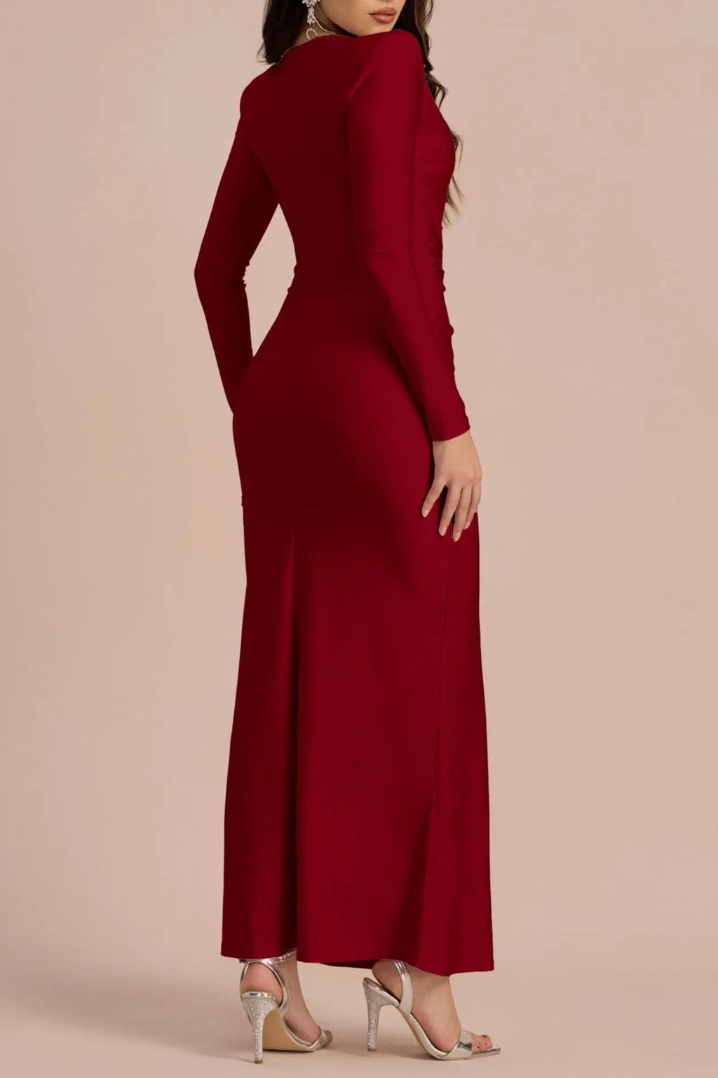 Flowering Girl Women Amanda Long Sleeve Twist Front Maxi Dress