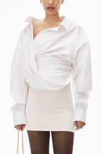 Flowering Girl Women Amira Asymmetric Shirt - White