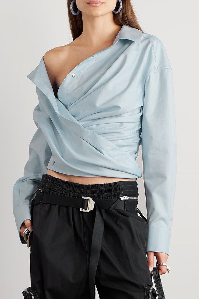 Flowering Girl Women Amira Asymmetric Shirt - Blue