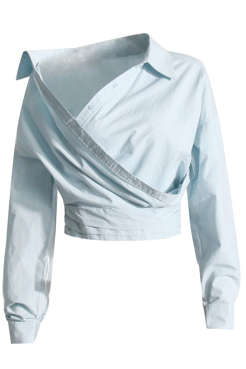 Flowering Girl Women Amira Asymmetric Shirt - Blue