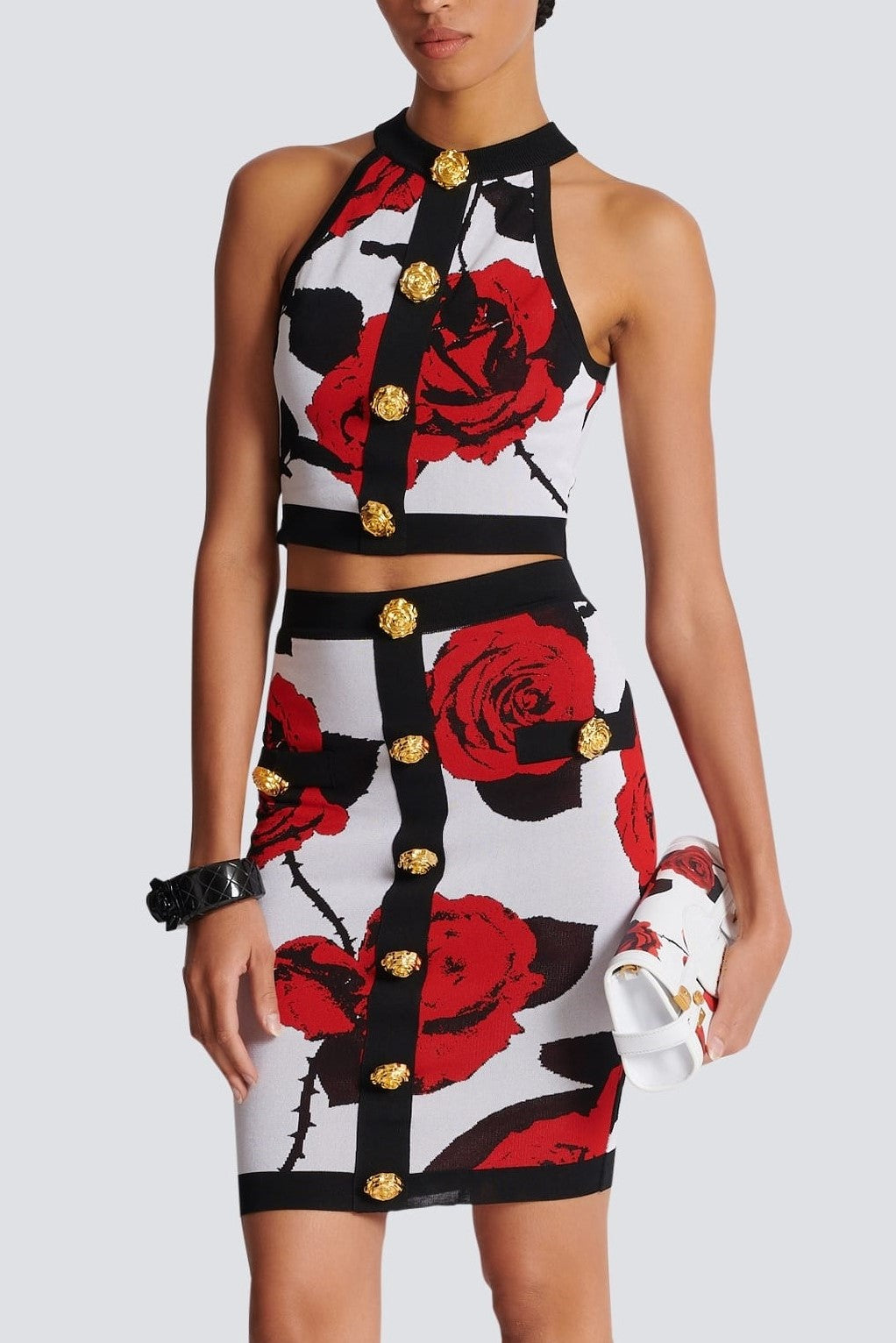 Flowering Girl Women Amiya Rose Jacquard Halter Top