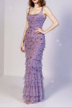 Arwa Embellished Maxi Dress In Purple