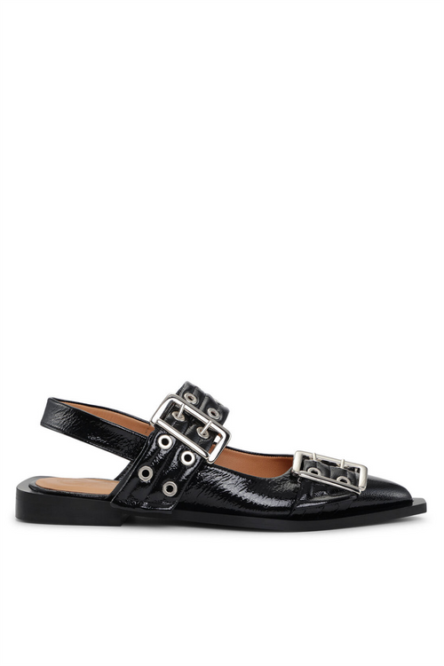 Flowering Girl Women Anabella Buckle Ballerinas - Black
