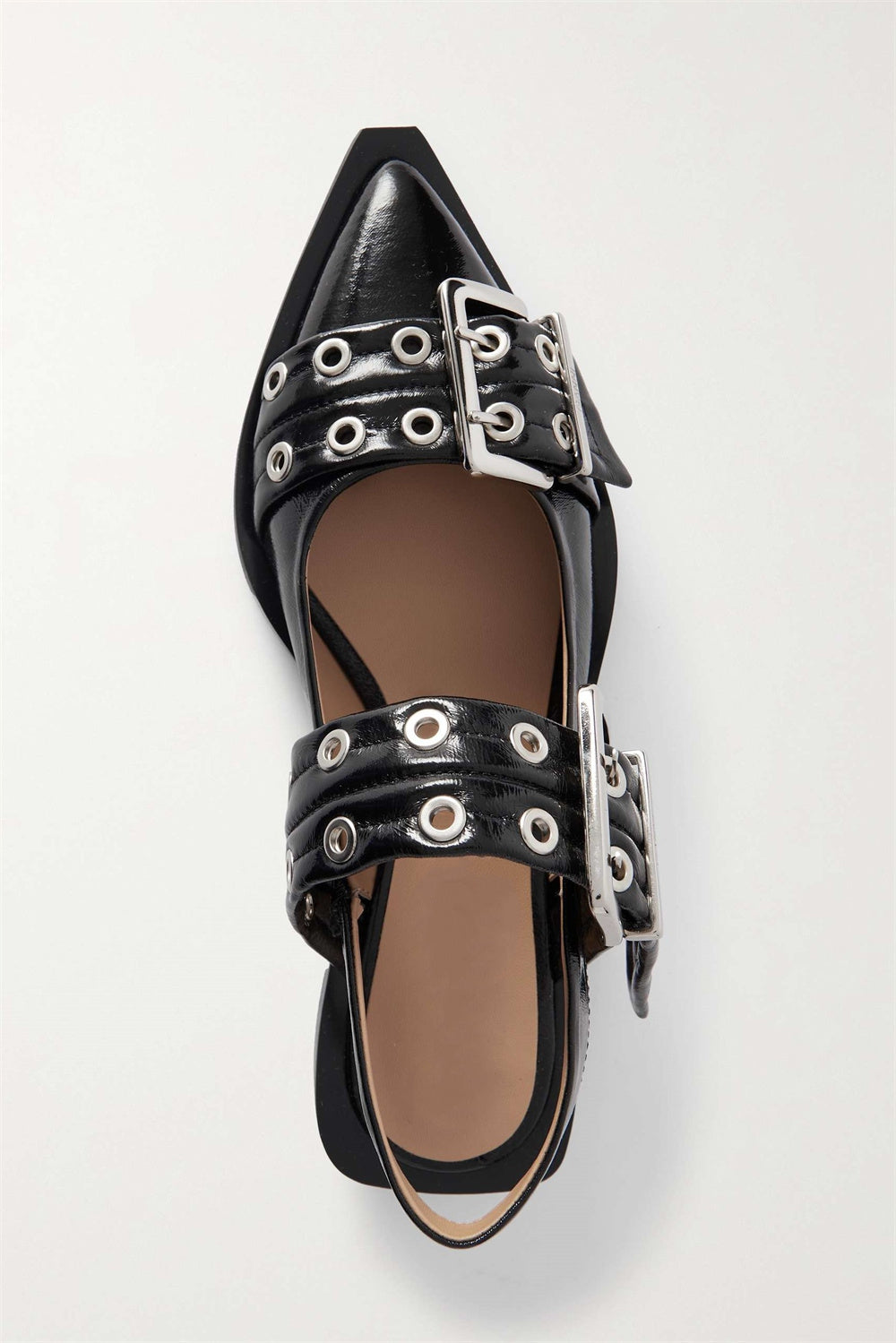 Flowering Girl Women Anabella Buckle Ballerinas - Black