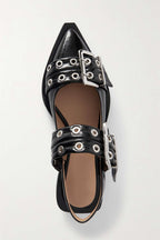 Flowering Girl Women Anabella Buckle Ballerinas - Black
