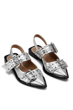 Flowering Girl Women Anabella Buckle Ballerinas - Silver
