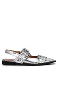Flowering Girl Women Anabella Buckle Ballerinas - Silver