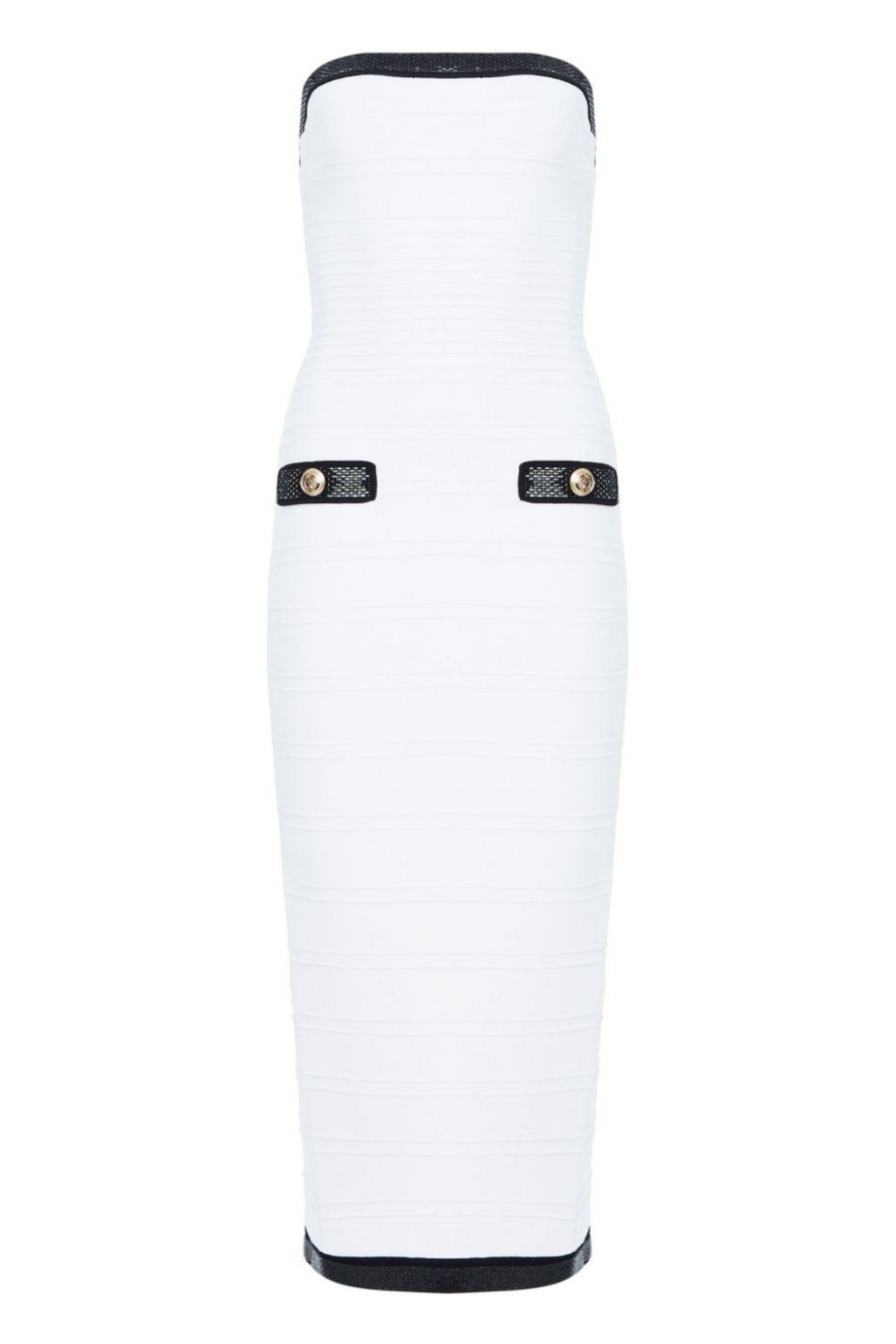 Flowering Girl Women Ribbed Strapless Midi Bandage Dress