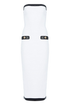 Flowering Girl Women Ribbed Strapless Midi Bandage Dress