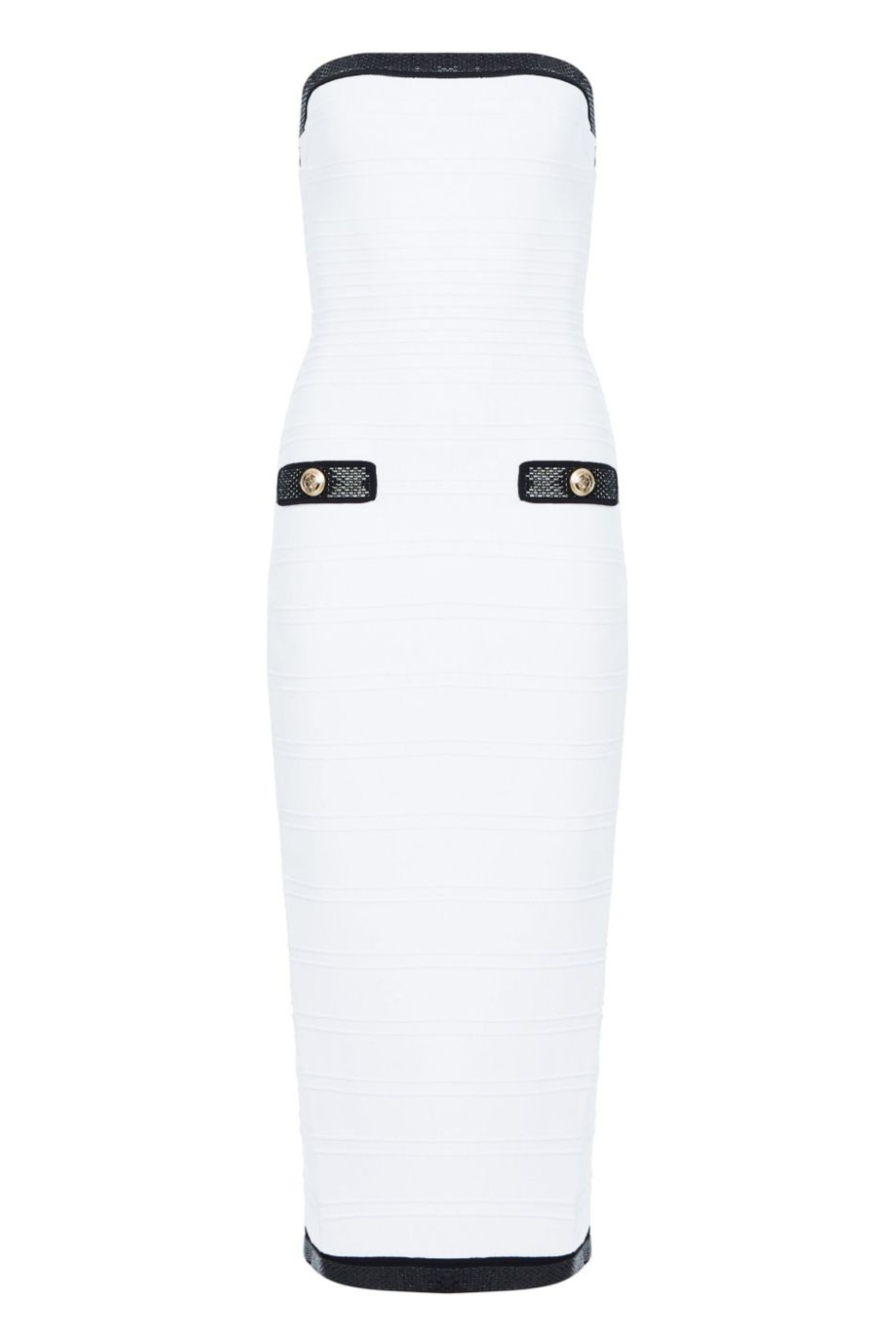 Flowering Girl Women Ribbed Strapless Midi Bandage Dress