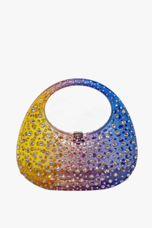 Flowering Girl Women Annabel Clear Crystal Embellished Acrylic Clutch