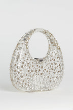 Flowering Girl Women Annabel Clear Crystal Embellished Acrylic Clutch - White
