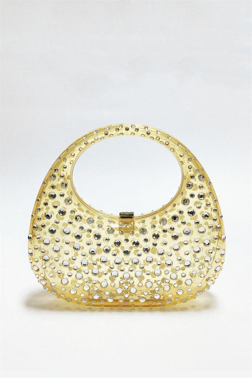 Flowering Girl Women Annabel Clear Crystal Embellished Acrylic Clutch