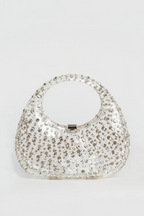 Flowering Girl Women Annabel Clear Crystal Embellished Acrylic Clutch - White