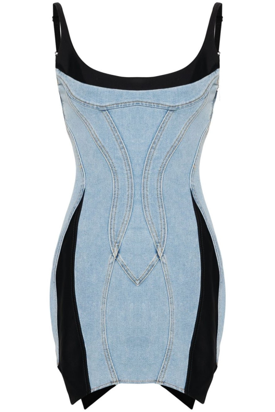 Flowering Girl Women Anne Panelled Denim Mini Dress