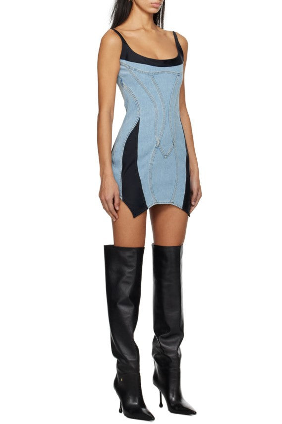 Flowering Girl Women Anne Panelled Denim Mini Dress