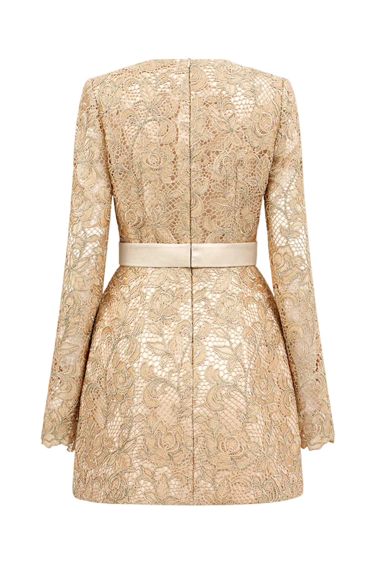 Anslie Lace Belted Mini Dress