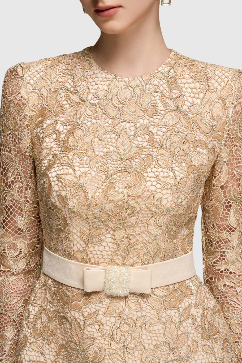 Flowering Girl Women Anslie Lace Belted Mini Dress