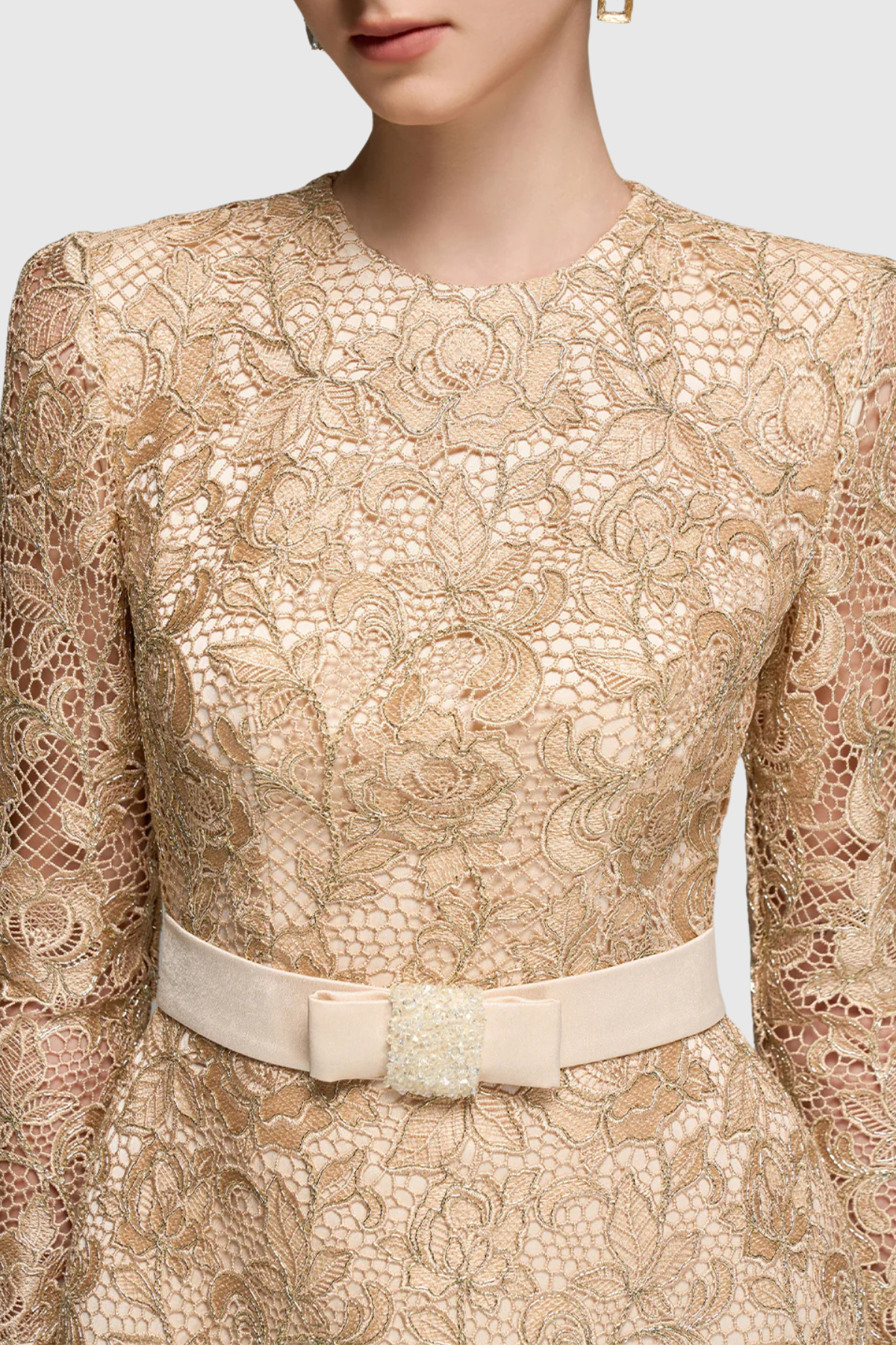 Flowering Girl Women Anslie Lace Belted Mini Dress