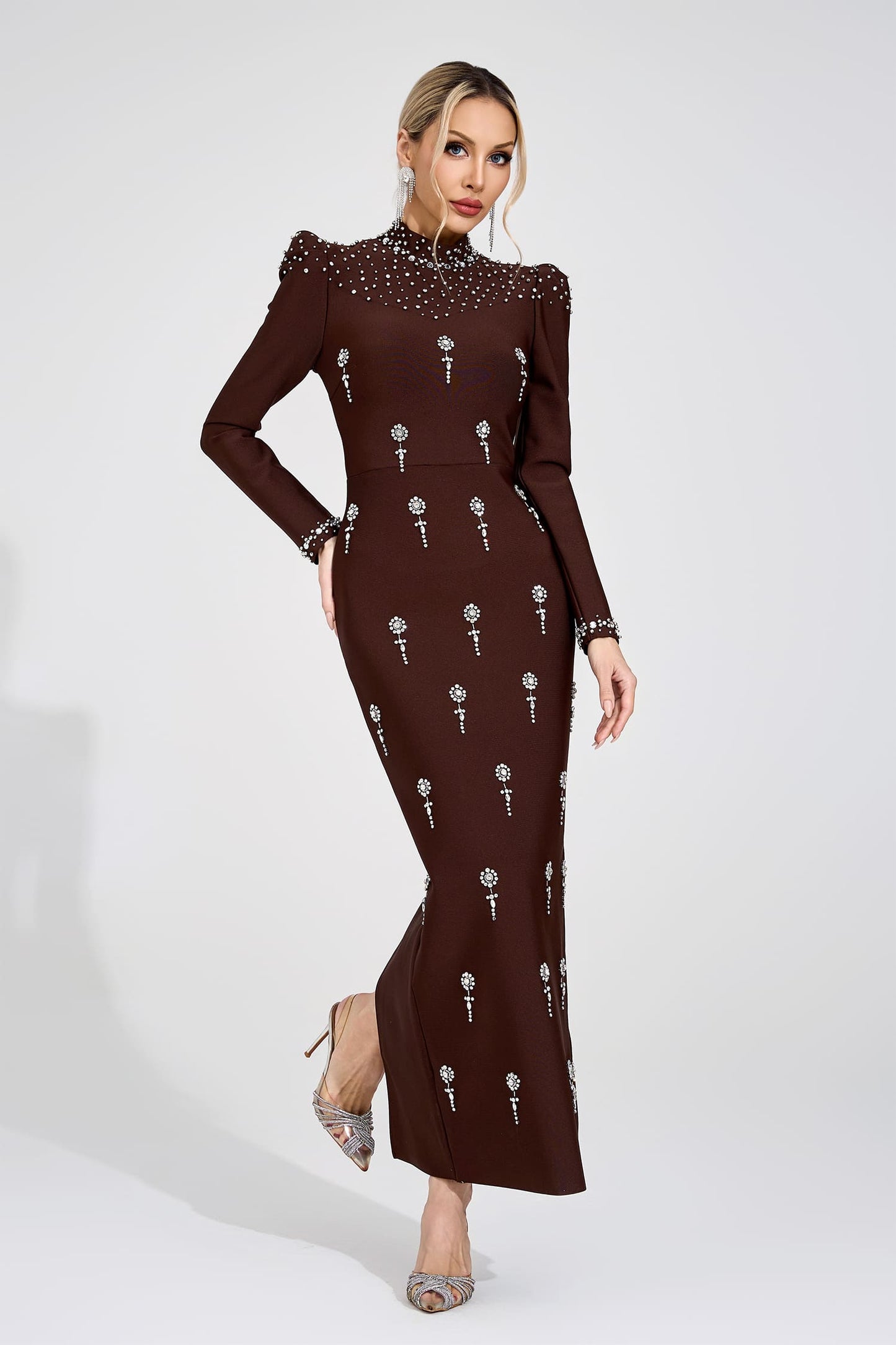 tammy Brown rhinestone embellished Bandage Maxi Dress