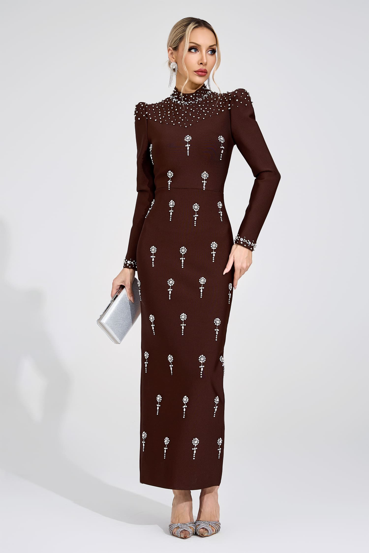 tammy Brown rhinestone embellished Bandage Maxi Dress