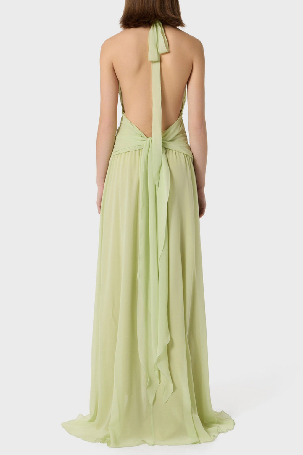 Flowering Girl Women Aonaver Floral Ruffle Halter Maxi Dress - Green
