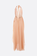 Flowering Girl Women Aonaver Floral Ruffle Halter Maxi Dress in Pink