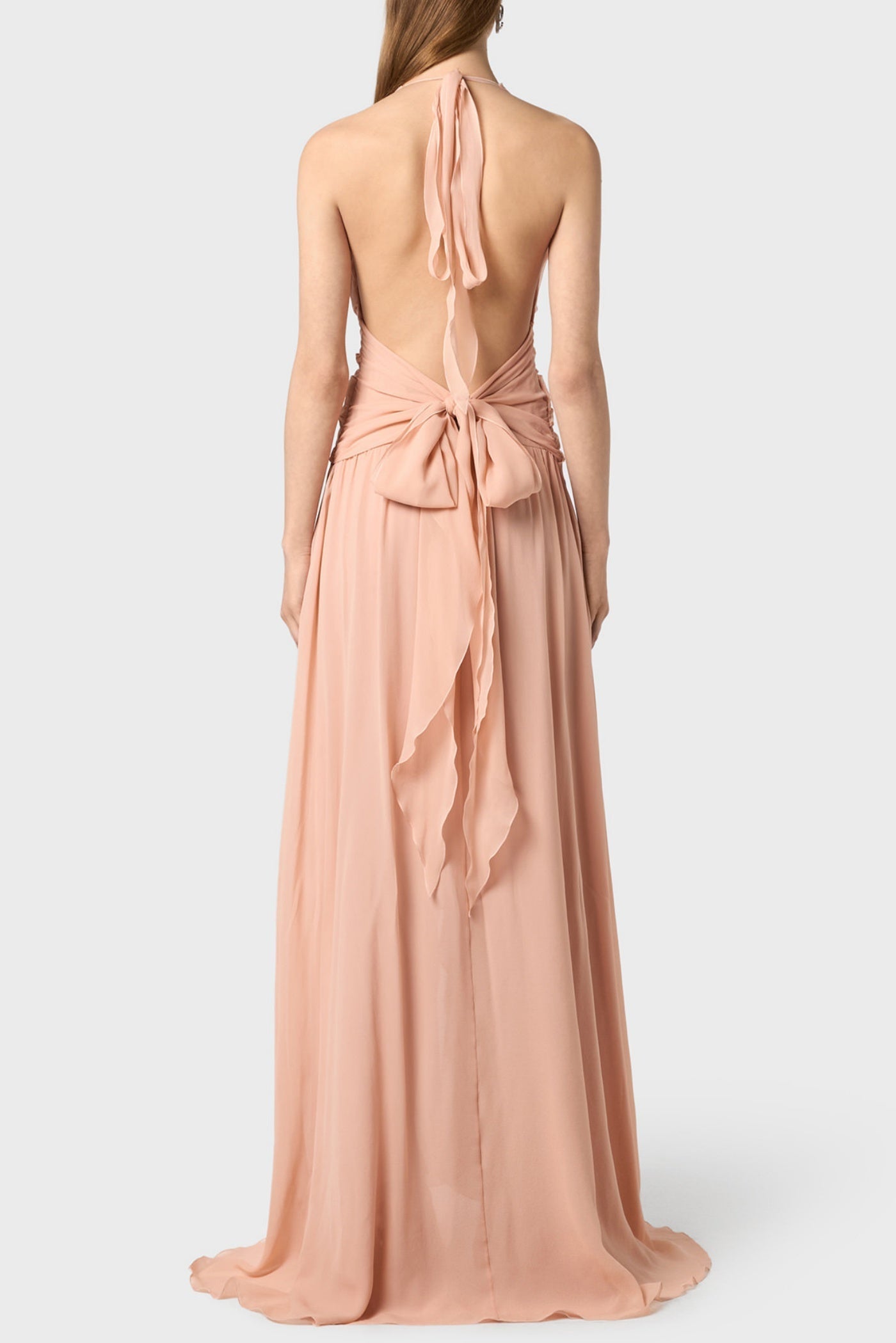 Flowering Girl Women Aonaver Floral Ruffle Halter Maxi Dress - Pink