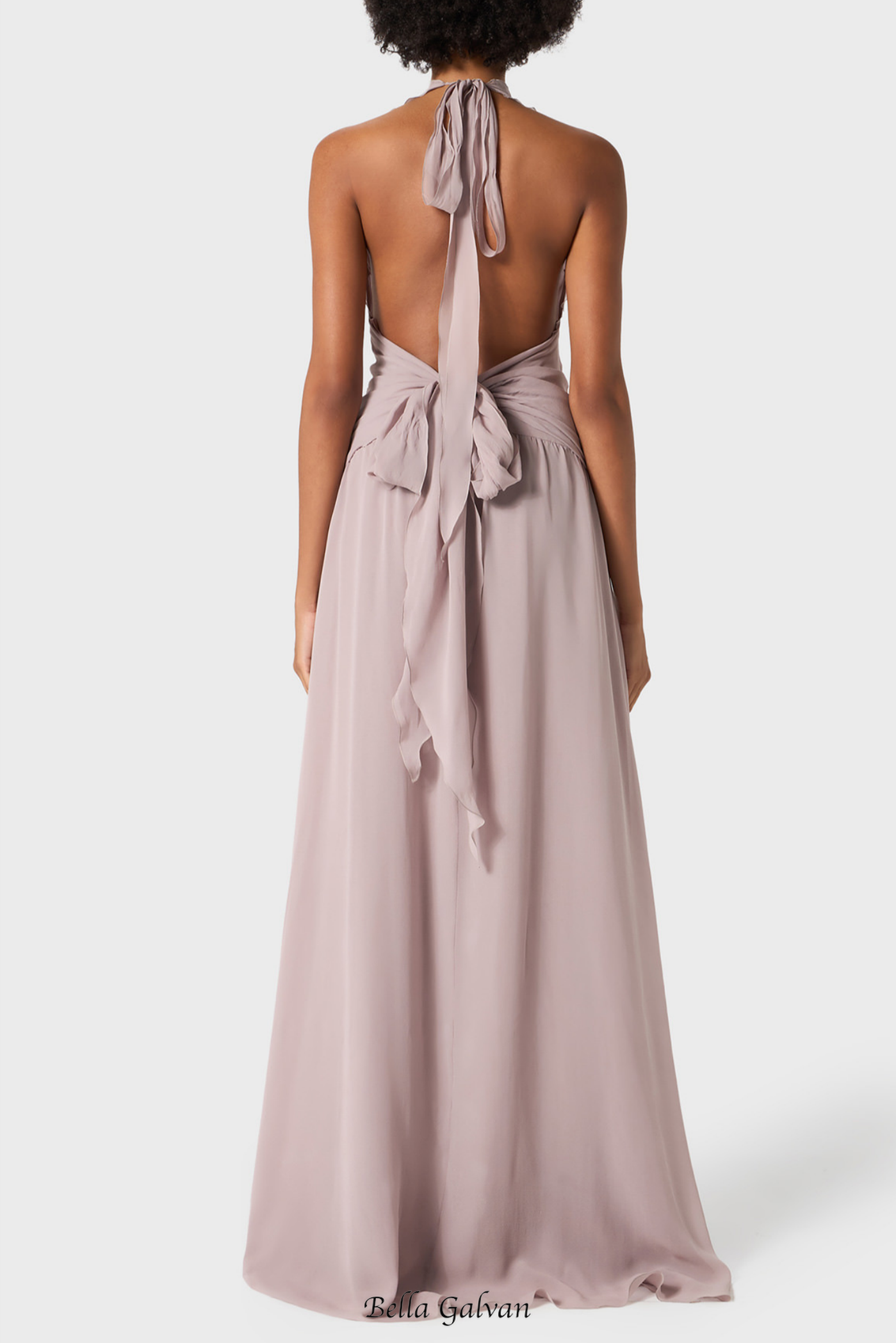 Flowering Girl Women Aonaver Floral Ruffle Halter Maxi Dress in Purple