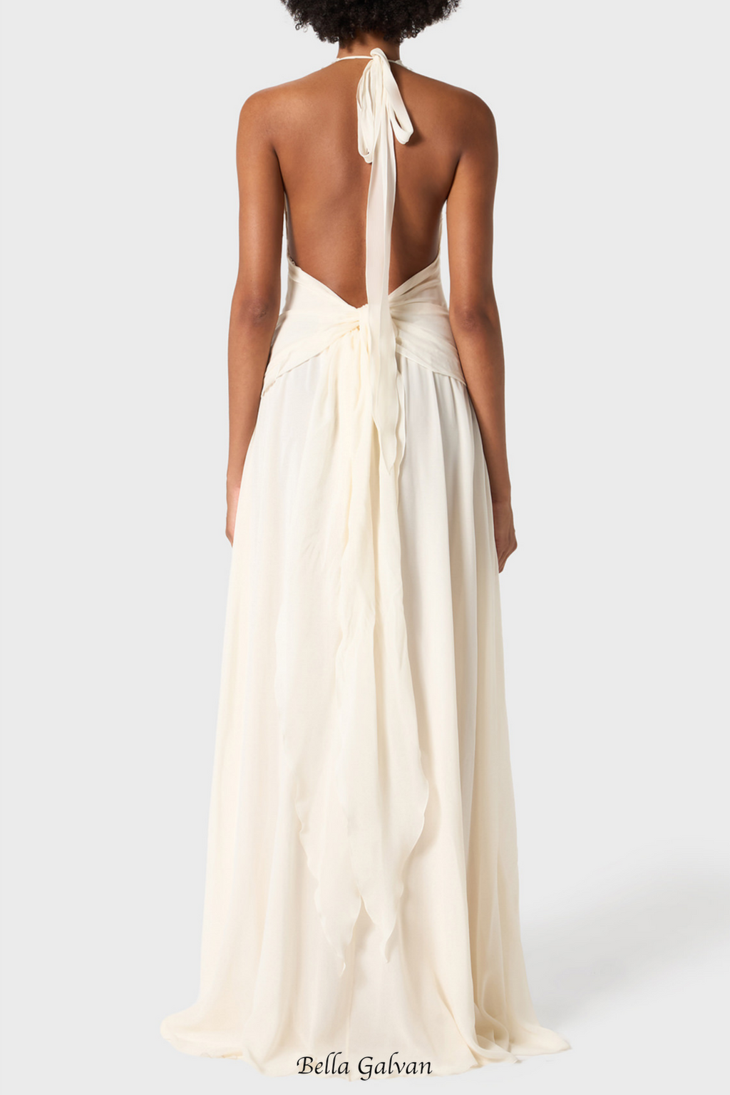 Flowering Girl Women Aonaver Floral Ruffle Halter Maxi Dress in White